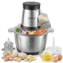 UN1QUE 350ML Rechargeable Mini Electric Chopper for Kicthen Use | One-Touch Operation | 304 Stainless Steel Blades | Chopper Electric for Chop, Mince, Puree, Whisk, Grind