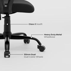 Green Soul Seoul X Office Chair, Mid Back Fabric Ergonomic Home Office Desk Chair with Comfortable & Spacious Seat, Rocking-tilt Mechanism & Heavy Duty Metal Base (Black)
