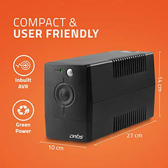 Artis PS-600VA 600VA Line Interactive UPS for Personal Computers, Desktop PCs, Laptops, Routers, Networking Devices and Gaming Consoles