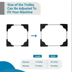 AVZEEGO Adjustable Top Load Washing Machine Stand Washing Machine Stands Fridge Stand Refrigerator Trolley Washing Machine Trolley Capacity 140 Kg Min-16.5X19.5 Max-25.5X32