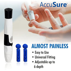 AccuSure Blue Blood Glucose Meter Contains Free 25 Strips