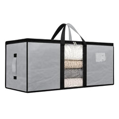 Storite Jumbo Super-Size 81 L Canvas Moisture Proof Heavy Duty Storage Bag | for Toys/Stationery/Blankets/Clothes/Moving Bags MultiPurpose With Strong Reinforced Handles Rectangular Cream (87x26x36 cm)