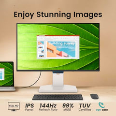 BenQ GW2790TC 27" (68.58cm) IPS 144Hz FHD Eye-Care Monitor |99% sRGB|1500:1 CR|USB-C(20W)| 2Wx2 Speakers|Height, Tilt, Pivott,Swivel| Ultrathin Bezel| HDMI |DP| AMD FreeSync|TÜV 4-Star(White)