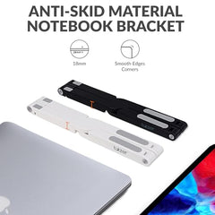 Tukzer (Imported Foldable Laptop Stand Riser for Laptop, MacBook, Notebook & Tablets up to 17 Inch, 7 Level Height Angle Adjustment, 2X Stronger M-Shape Aluminum Silicone Pads Air Ventilation-Black