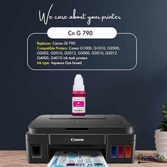 Needle GI 790 Ink Refill for Canon Pixma G1000 G1010 G2000 G2010 G3000 G3010 G4000 G4010 G4085 - Magenta 500gms with Empty Bottle & Funnel - Compatible Ink for Canon GI 790