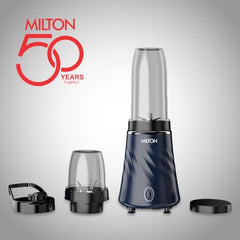Milton Appliances Miniq Mini Mixer Grinder, ISI Certified, Over Load Protector, HTLV 350W Motor, 300ml SS Chutney Jar,Rust Resistant, Anti Skid Feet,Masala Grinder, Dark Blue