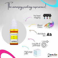 Needle GI 790 Ink Refill for Canon Pixma G1000 G1010 G2000 G2010 G3000 G3010 G4000 G4010 G4085 - Magenta 500gms with Empty Bottle & Funnel - Compatible Ink for Canon GI 790