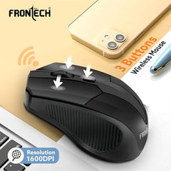FRONTECH Wired Keyboard and Mouse Combo | Membrane Keys with Retractable Stands | USB Plug & Play | Ergonomic & Comfortable Design | 1 Year Warranty (1692, Black)