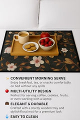 Homerz Premium Bed Server Food Mat Reversible Bed Server, Mattress Protector for Home | Food Mat for Kids, Size 36x36 inch, Double Side use Kitchen, Cupboard, Drawer, Wardrobe (Brown Lotus New)