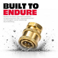 JPT Heavy Duty Pressure Washer Coupler | 1/4-Inch Quick Connect Fitting | Solid Brass Build | Quick Coupler Female Socket