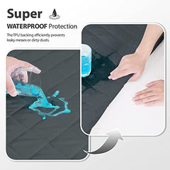 Cloth Fusion Cotton Waterproof Mattress Protector, King 78x72 in | Navy Blue,100% Cotton Top, 150 GSM Polyfill, Leakproof TPU, Hypoallergenic, Elastic Fit, Quilted Bed Cover Protector