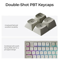 Keychron C1 Pro 8K Wired Custom Keyboard, RGB Backlit, Silent Red Switch