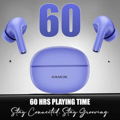 Kratos TW02 Ear Buds Wireless with 60H Playtime, Noise Isolation & Clear Calls, Bluetooth Earbuds with Voice Assistant, Ear Buds with Bluetooth V 5.3 & with Type C Fast Charging, IPX5 TWS Earphones