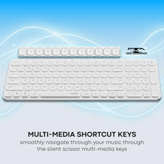 Rapoo 9010M Multi Device Wireless & Bluetooth Keyboard & Mouse Combo, White