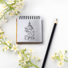 The Crafthives Van Gogh Starry Night Pocket Sketchbook | Wooden Hardcover Mini Art Book | 250 GSM Paper | Spiral Bound Travel Sketch Pad for Watercolour & Mixed Media