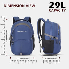 Lavie Sport 46Cm Triumph 29L Laptop Backpack With Rain Cover For Men & Women | Premium Backpack For Boys & Girls,Navy
