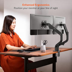 ARTIKEL Monitor Desk Mount Adjustable Spring Assisted Monitor Arm VESA Mount with C Clamp Grommet Mounting Base Computer Monitor Stand (Curve, Single.)