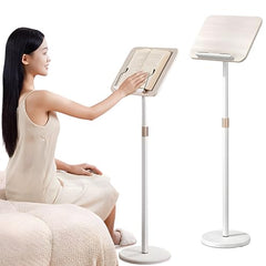 Sunchhaya Acrylic Book Stand for Reading – Clear Adjustable Book Holder with 360° Rotating Base, Foldable Reading Stand for Desk, Cookbook, Tablet & Laptop Stand, Height & Angle Adjustable (R22H)