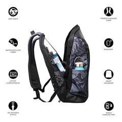 Arctic Fox Slope Anti-Theft Backpack (Dark Denim) | 23 Ltr Capacity|Water Resistant | Multipurpose Backpack |Rain Cover|15.6 Inches Unisex Laptop Bag with USB Charging Port
