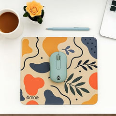omne TECH Mousepad for Desk | Smooth Waterproof Surface, Anti-Slip Rubber Base, Durable & Comfortable Mouse Pad for Office, Laptop & Computer (Abstract Leaf Patten)