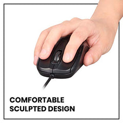 Perixx PERIMICE-209P Wired PS/2 Optical Mouse – Ambidextrous 3-Button Design, 1000 DPI Precision & 6-Ft Cable – Glossy Black for Legacy PCs & Industrial Systems