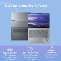 Lenovo Smartchoice ThinkBook 14, Intel Core 5 210H, 16GB RAM, 512GB SSD, WUXGA IPS 14”(35.56cm), Win11, Office 2024, Arctic Grey, 1.36Kg, 21UYA04VIG, Fingerprint, Backlit, 400Nits, 1Y Warranty, Laptop
