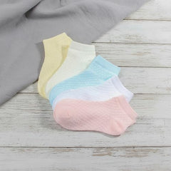 MOMISY 5 Pairs Baby Girl Boys Tube Socks Toddlers Infant kids children Spring and Autumn Socks Stretch Ankle Sock (IN, Age, 3 Years, 5 Years, NetDiamond)