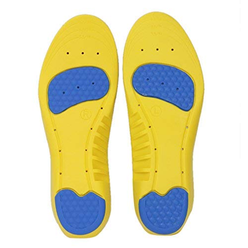 SYGA Memory Foam Orthotic Insoles Shoe Pads Running Shoe Inserts Breathable Insoles for Men Women (Grey,Blue,Yellow)
