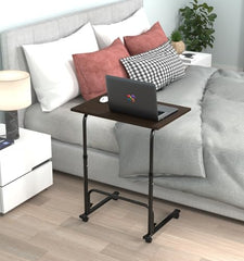 TABLE MAGIC- BADE Multipurpose Laptop Table Mat Finish - Adjustable, Foldable, Portable, Engineered Wood Top with Footrest, Top Size 60 * 45cm (Beige- Wenge)
