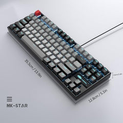 MageGee 75% Mechanical Gaming Keyboard with Brown Switch, LED White Backlit Keyboard, 87 Keys Compact TKL Wired Computer Keyboard for Windows Laptop PC Gamer - Retro Grey/White