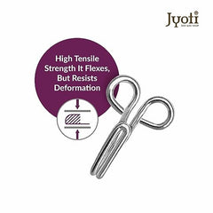 JYOTI Dress Hook (50 Hooks of 3 Wire Size 2 of Brass Material in Nickel Free Finish in a Pouch), Hooks for Ladies Blouses, Dresses, Chudidars, Children Dresses, Frocks, and Gowns - Pack of 5 Pouches