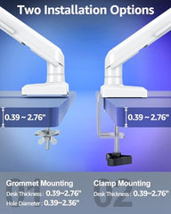 MOUNTUP Dual Monitor Stand for Desk, Monitor Arms for 2 Monitors 13-32 Inch | Holds 4.4-19.8lbs per Arm, VESA 75x75/100x100, Full Motion Monitor Mount for Home Office, C-Clamp & Grommet Base, Black