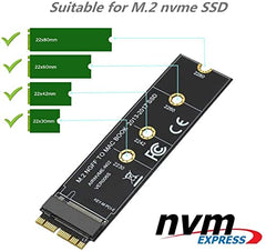 Tobo M.2 NVME SSD Convert Adapter Card Compatible with MacBook Air Pro Retina (Year 2013-2017), NVME/AHCI SSD Upgraded Kit for A1465 A1466 A1398 A1502(Not Fit Early 2013 MacBook Pro) TD-406HS