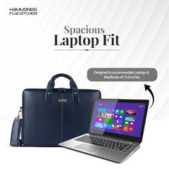 HAMMONDS FLYCATCHER Genuine Leather Office Bag for Men - 15.6 Inch Laptop Bag for Men for Professionals, Business Travelers - Adjustable Straps & Multiple Compartments - 1 Year Warranty - Brown