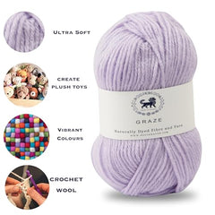 Nestnhaven Acrowools Graze Hand Knitting and Crochet Yarn. Pack of 1 Ball - 100gms. Shade no - NNHG001 (Berry Purple)