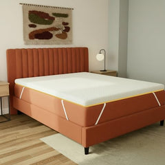 SleepyHug OrthoSoft Plus HR Foam Mattress Topper | 2 Inch Medium-Firm Support | Improves Back Support & Mattress Firmness | Quilted Cover | Anti-Skid Base | 78x72x2 Inches, Off-White