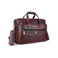 Hammonds Flycatcher Genuine Leather 15.6 Inch Laptop Office Bag for Men | 15.6” Padded Laptop Sleeve| 3 Zip Pockets| Detachable & Adjustable Strap| Pen,Wallet & Mobile Pocket |Durable|1 Year Warranty