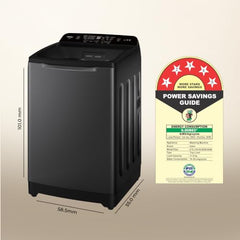 Haier 11 Kg, In-Built Heater, Front Panel Design, NZP Technology, Oceanus Wave Drum, Fully Automatic Top Load Washing Machine (ETL110-HC8S8 | Black)