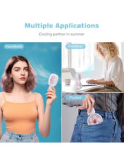 Portable Rechargeable Mini Fan | 400mAh USB Handheld Small Fan with 3 Speed Modes | Silent Personal Pocket Cooling Fan for Travel, Office Desk, Makeup, Kitchen, and Kids (Multicolor)