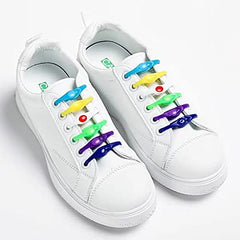 MOMISY Elastic Shoelaces Stretchy Silicone Elastic Special No Tie Shoe Laces for Children and Adults Lazy Tieless Suitable for All Shoes-Black, 14Pcs