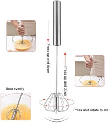 Hand Blender – 9 Inch Stainless Steel Automatic Hand Blender for Kitchen | Lassi & Butter Milk Maker | Egg Beater & Mixer for Juices, Shakes, Coffee Froth, Everyday Cooking (Silver)