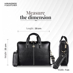 HAMMONDS FLYCATCHER Men Genuine Leather Office Bag - Laptop Bag - Padded Laptop Compartment, Fits 14 Inch Laptop - Adjustable Strap, 1 Year Warranty - Office, Travel, Daily Use - Brushwood, Brown