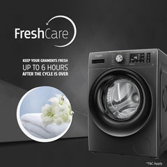 Whirlpool Smart Choice 9 Kg Steam Wash Technology 5 Star Inverter Front Load Fully Automatic Washing Machine with In-Built Heater (SUPREME CARE 9014-E, Midnight Grey, 100+ Tough Stains, 1400 RPM)