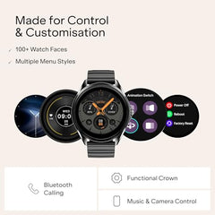 boAt Ultima Aeris 1.43" AMOLED Display, 1000 nits Brightness, Ultra Slim 8mm Metal Build, IP68, Auto HR & SpO2 Monitoring, Sleep & Stress Tracking, Stylish Smartwatch for Men & Women(Tan Brown)