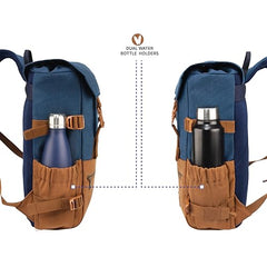 F Gear Canyon 18L Premium Canvas Laptop Backpack|Water-Resistant Fashionable Travel, Office & College Bag, Padded Laptop & Tablet Sleeves Fits Upto 17 Inch Laptop|Men & Women (Cosmic Orange)