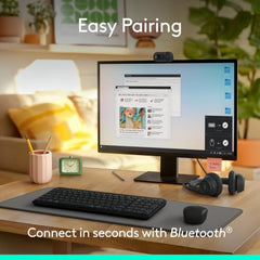 Logitech K250 Bluetooth Keyboard with Numpad, Easy Connectivity, Compact Wireless Keyboard Made with Recycled Plastic, Spill-Resistant, Comfortable Keys - Windows/MacOS - Graphite
