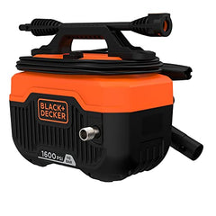 BLACK+DECKER BEPW1600 1300W 1600 PSI 110 Bar Pressure Washer for Car, Bike, Home & Garden Cleaning Use with Multiple Accessories Included, 1 Year Warranty, Orange & Black