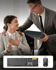 ProtoArc Backlit Bluetooth Keyboard Mouse for Mac, KM100-A Ultra Slim Wireless Keyboard Mouse for Mac, Rechargeable, Multi-Device for MacBook Pro, MacBook Air, iMac, iPhone, iPad, Space Gray