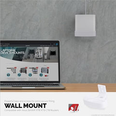 Adhesive Wall Mount for Asus ZenWifi XT8, XT9 & CT8 WiFi Router, Easy to Install Holder, Stick On & Screw in Mounting, by Brainwavz