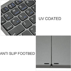 atdaraz B089T Foldable Keyboard, Folding Portable Wireless Keyboard with Touchpad, 64 Keys USB C Computer Keyboard for Laptop Tablet (Black)